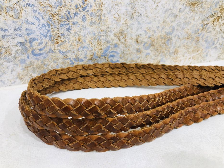 Skórzany pasek brązowy marki Per Una - styl boho
