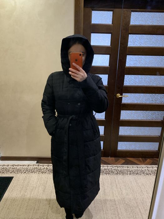 Універсальне видовжене куртка-пальто, чорне