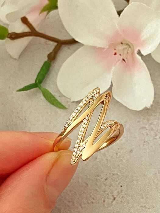 Позолоченное Кольцо "Лабиринт", Колечко, Позолочене Кільце. Позолота