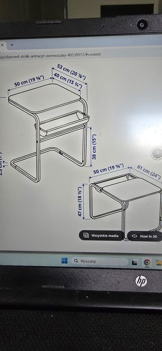Stolik z Ikea Olserod (2w1)