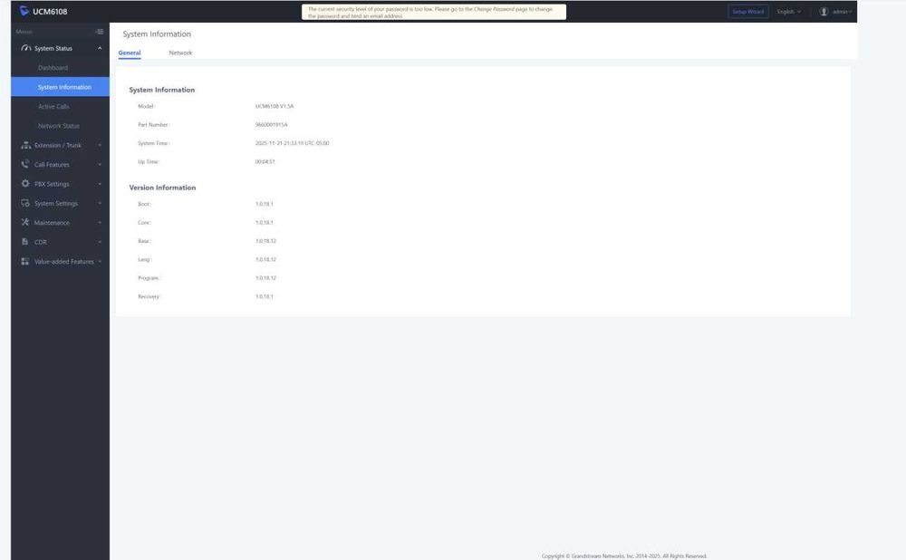 Grandstream UCM6108 IP-ATC
