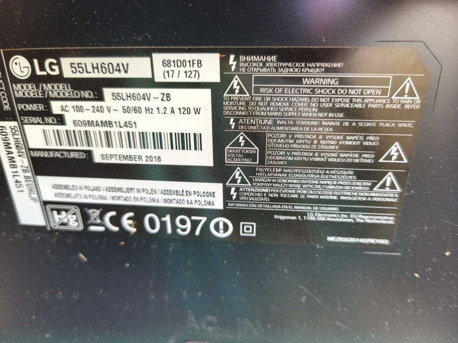 Tv LG 55 Full HD painel avariado