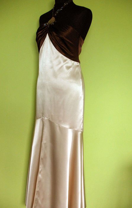 Sukienka - satyna - 40 L - biust 90 cm Maxi