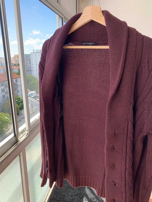 Casaco de Malha / Cardigan Borgonha Cedar Wood State – Tamanho M