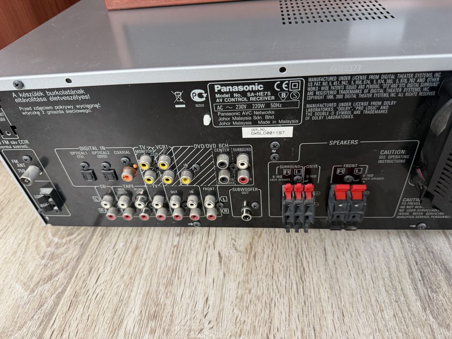 Zestaw kina domowego 5 +1 Jamo, amplituner Panasonic, subwoffer Yamaha