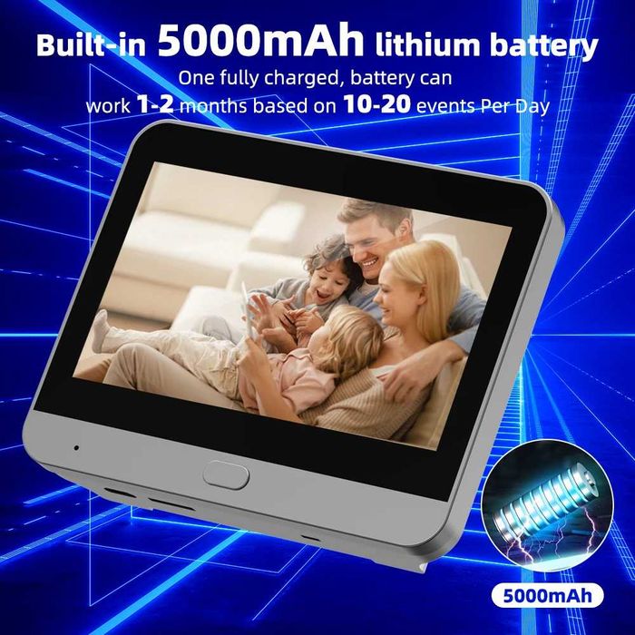 Tuya R10h WiFi ВідеоВічко 4,3" (11cм) Запис Датчик руху Відеоглазок
