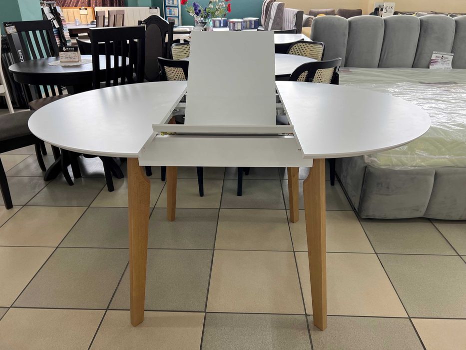 Стіл Марс Д100+40 кухонний круглий розкладний буковий на кухню бук