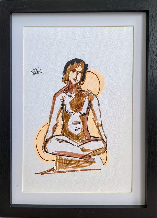 6 szkiców studyjnych akty erotyki portrety artdeco grafiki vintage