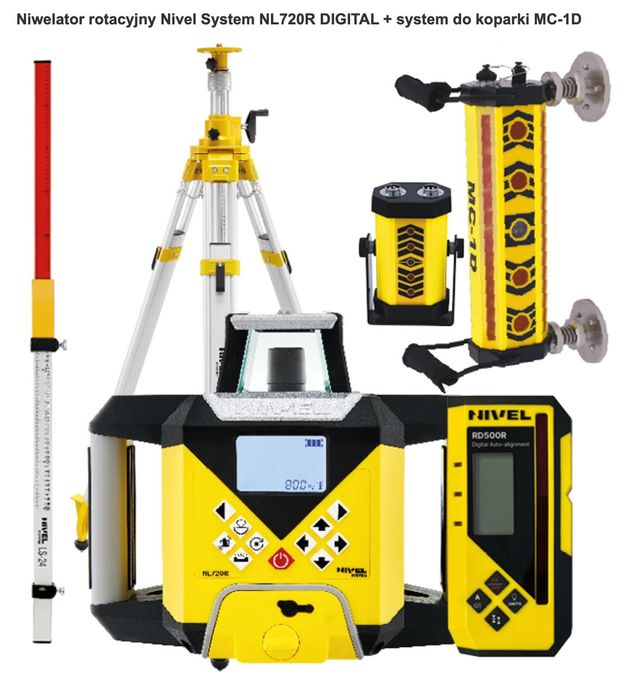 Nivel System Niwelator NL640R ,zestaw do koparki MC-1D , statyw, łata
