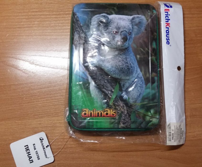 Пенал Erich Krause, Коала. Новый, металлический рельефный