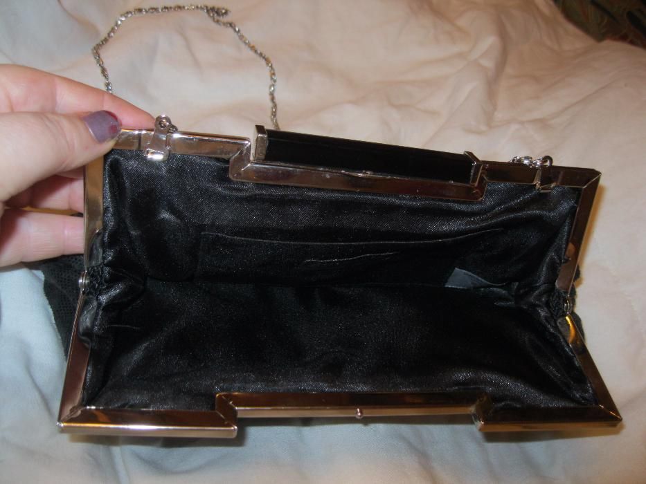 Accessorize клатч сумка черный с переливом цепочка как новый нарядный