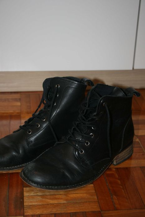 Botas Pretas Couro Seaside