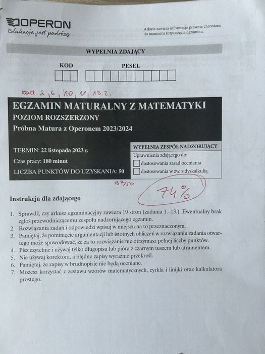 Arkusze maturalne z matematyki