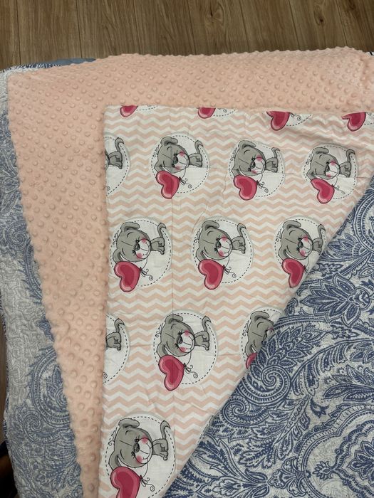 Детский плед одеяло конверт в коляску для девочки