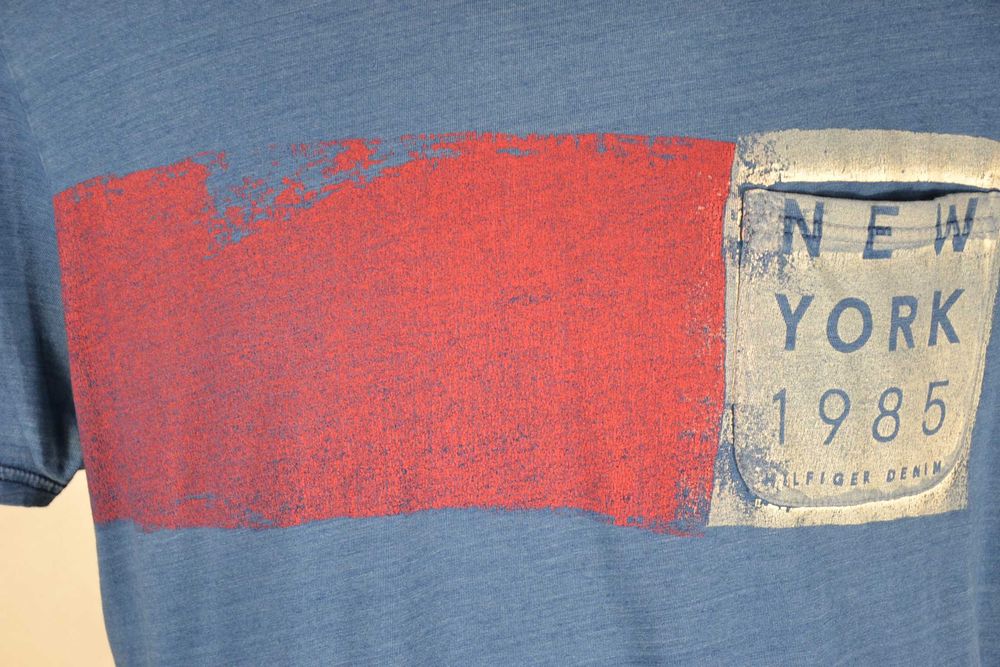 TOMMY HILFIGER New York 1985 Koszulka Męska L Oryginał Bawełna Tshirt