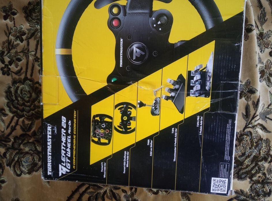 Кожаный руль Thrustmaster gt wheel 28см(только руль,"баранка")