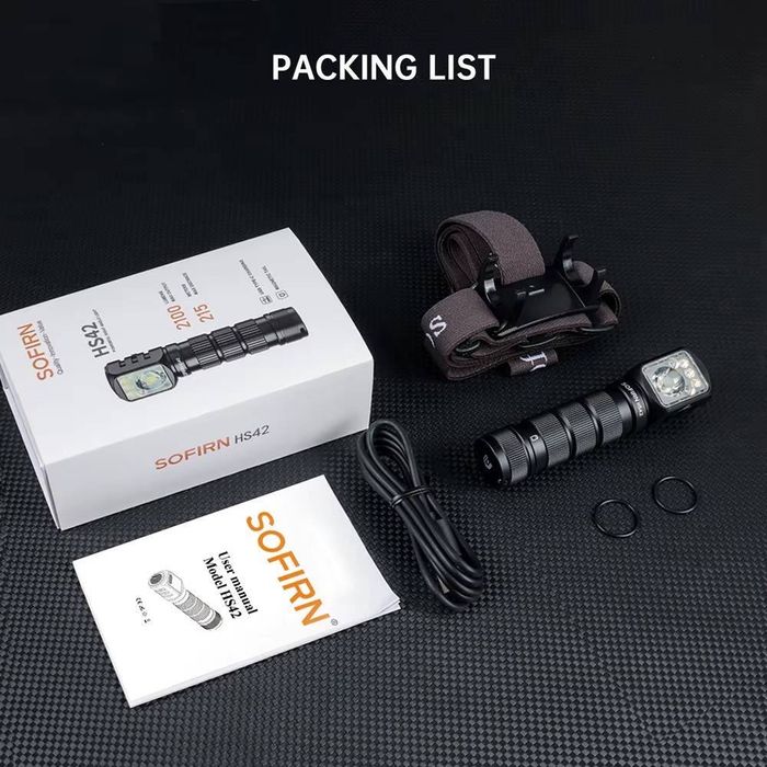 Ліхтар sofirn hs42 налобний кутовий 2100 люмен usb-c black