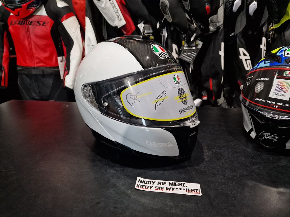 Kask AGV SPORTMODULAR - CARBON/WHITE 'XL !Ostatnia! !Sklep! !Promocja!