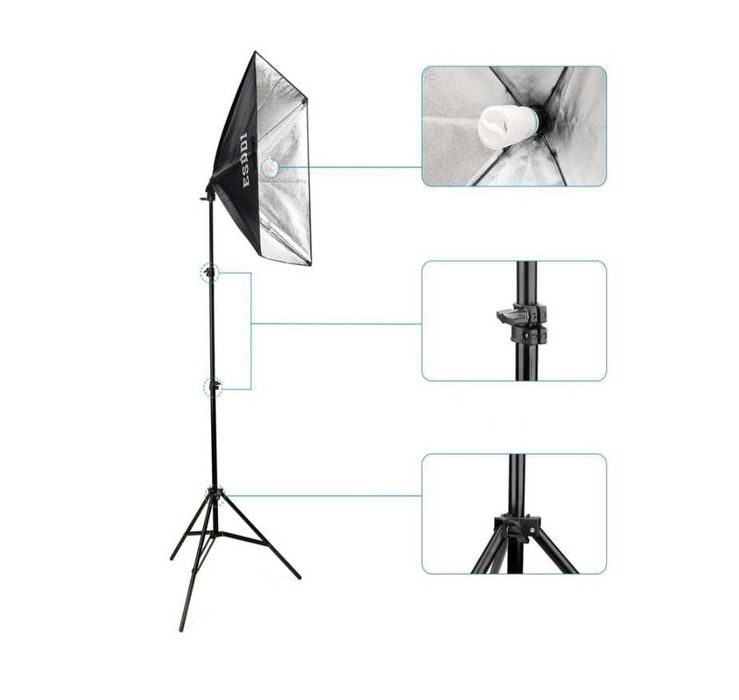 2x ESDDI Kit Estúdio Iluminação Fotografia 2 Softbox 5500K