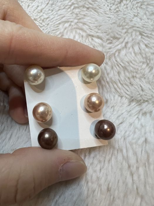 Zestaw 3 par kolczyków glam glamour eleganckie casual paryski szyk