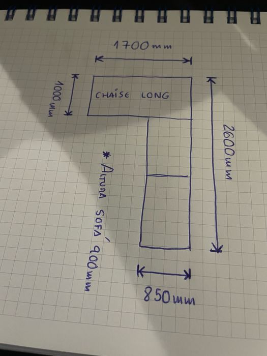 Sofa com chaise lounge