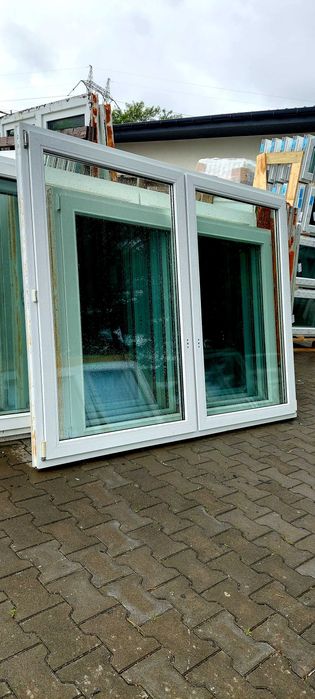Okna używane dwuskrzydłowe 210x163 z NIEMIEC, SUPER STAN
