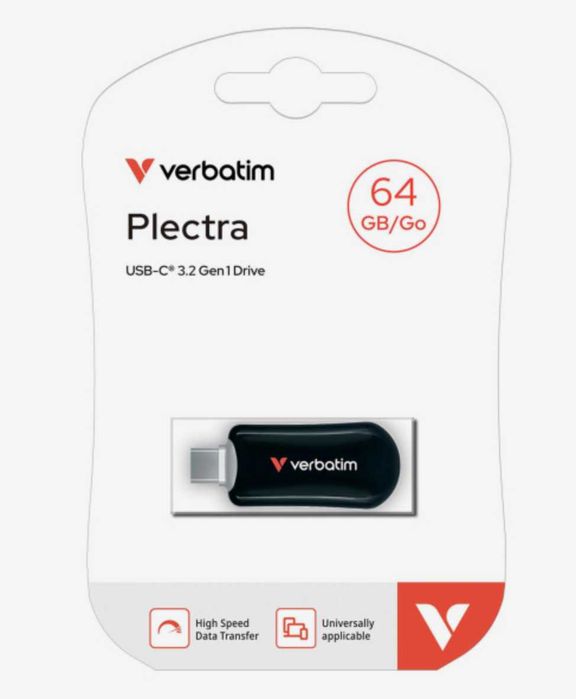 Pendrive Verbatim Plectra USB-C Flash Drive Black 64GB Nowy