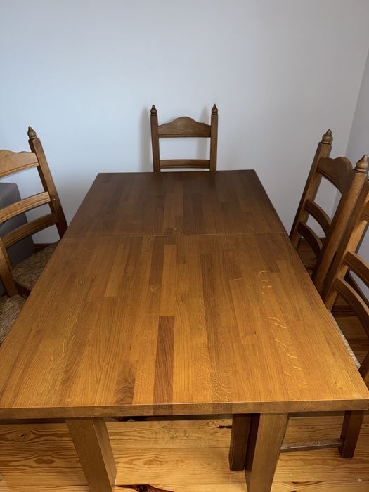 Dębowy stół + krzesła