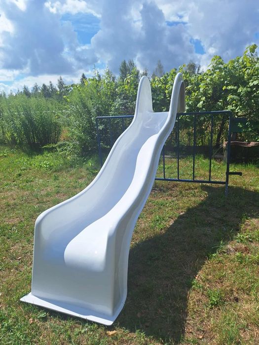 Biała Zjeżdżalnia fala 3.3m laminat, ślizg włókno szklane