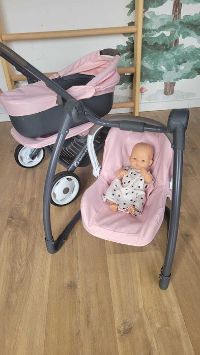 Wózek dla lalek Maxi-Cosi i Krzesełko 3w1, Różowy Spacerówka Gondolka