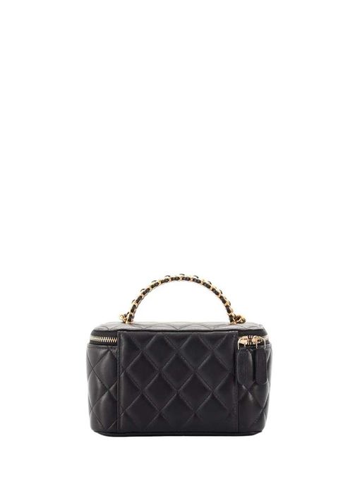 Сумка Chanel Long Vanity Case With Chain in Lambskin Black