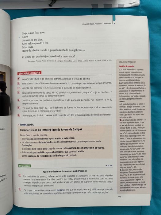 Dossier do professor de Português (Páginas) - 12° ano