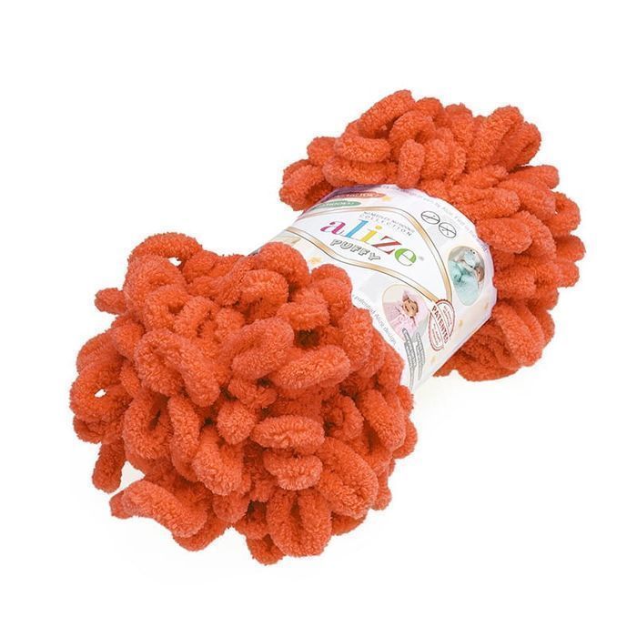 Włóczka dziecięca Alize Puffy nr 766 neonowy pomarańcz