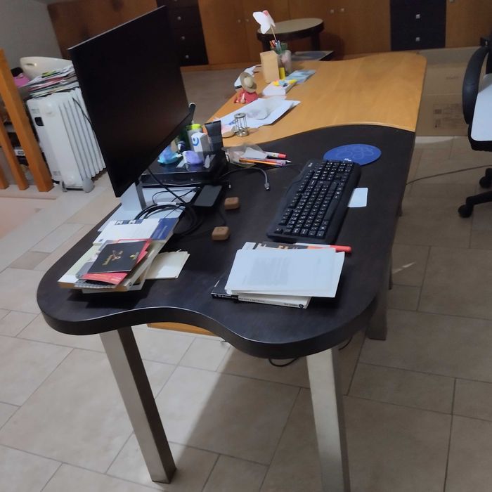 Secretária moderna castanho venguê design exclusivo como nova