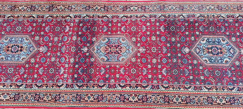 Bidjar chodnik wełniany tkany ręcznie 281 x 80 cm wełna perski dywan