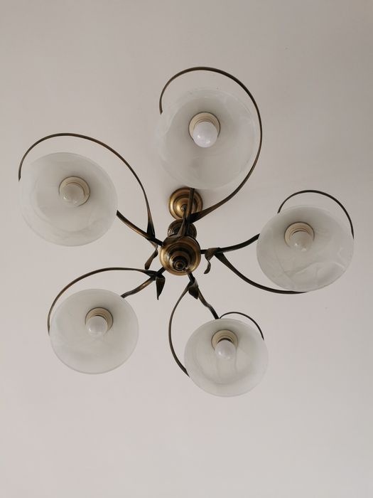 2 lampy wiszące retro stare złoto pięcioramienne