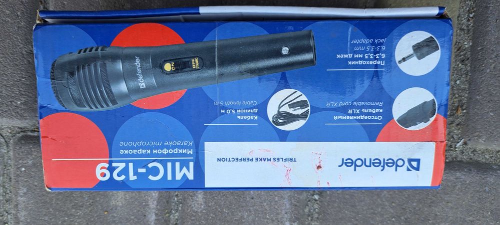 Мікрофон караоке Defender MIC-129, кабель 5 м, чорний (64129)