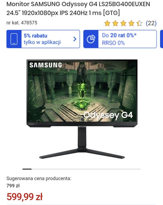 Monitor Samsung 24.5 cala   1080p