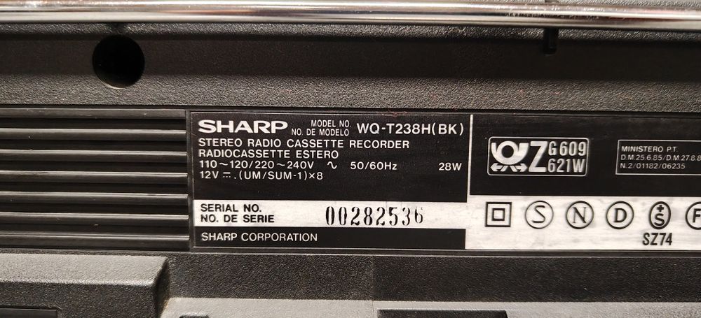 Radiomagnetofon BOOMBOX SHARP  wq-t238h. Po serwisie