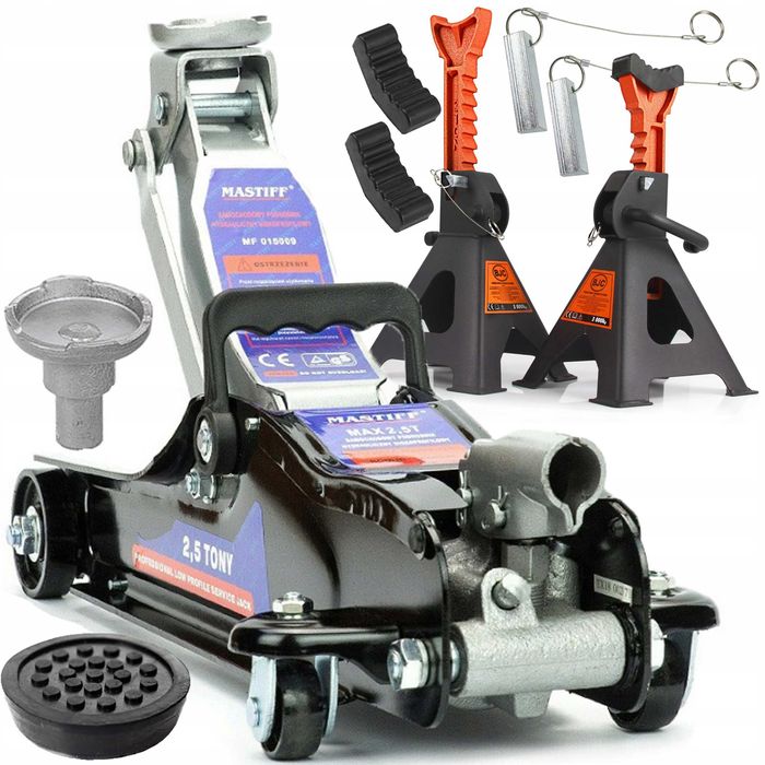 Podnośnik SAMOCHODOWY żaba lewarek hydrauliczny 2,5T + KOBYŁKI