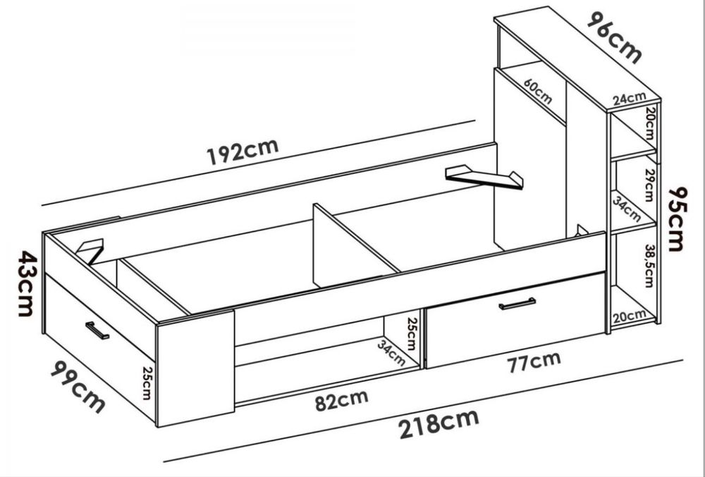 Cama solteiro 90x190 nova