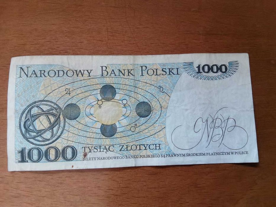 Nota 1000 Tysiac Narodowy Bank Polski 1982