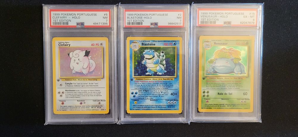 Graded slabs base set venusuar blastoise clefairy psa 7