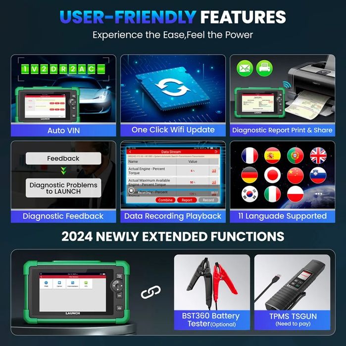 Máquina Diagnóstico OBD2 Eléctricos Launch CRP919 EV 2A actualizaçãoes