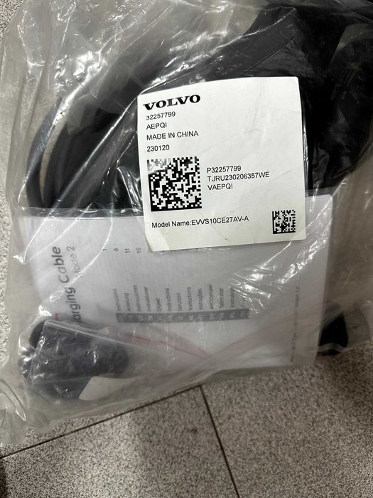 Cabo carregamento doméstico  -  Volvo original