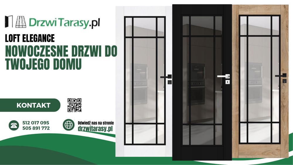 Solidne Drzwi PRIM z czarnymi wstawkami Windoor  od PRODUCENTA HIT