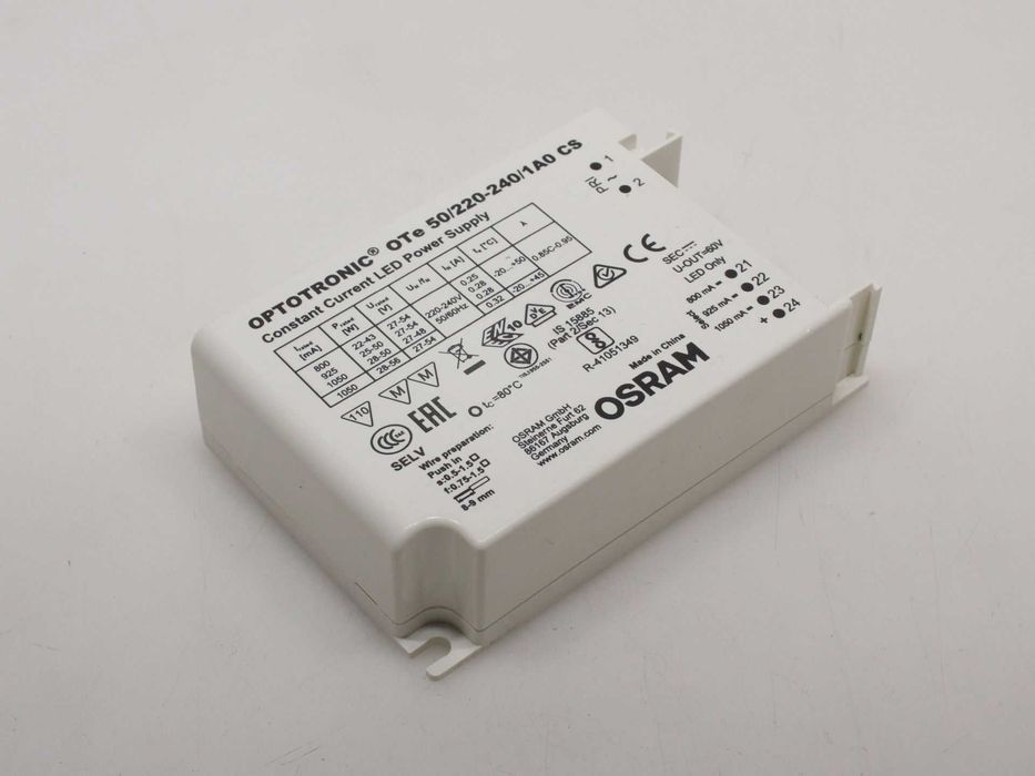Zasilacz LED stały prąd 800mA 925mA 1050mA OSRAM OTe 50/220-240/1A0