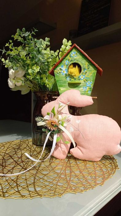 Великодні пташки кролик декор для дому інтер'єрі прикраси подарунок