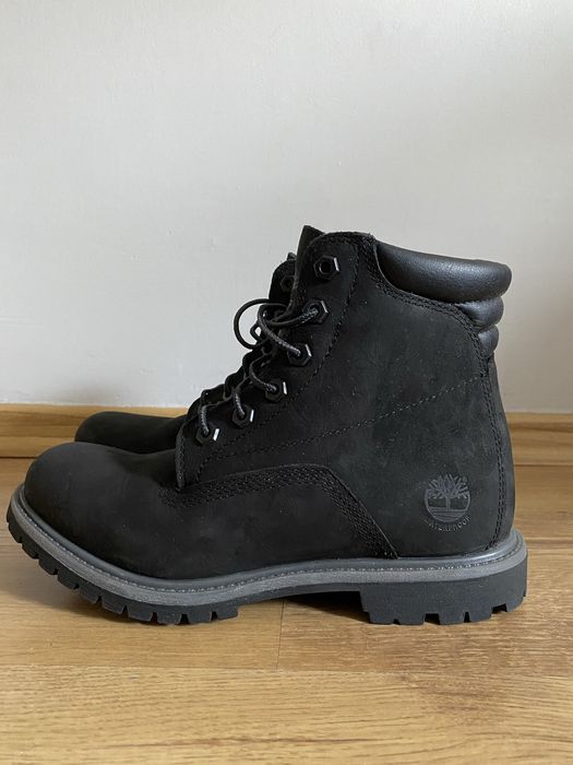 Botki skórzane trapery Timberland czarne 38,5