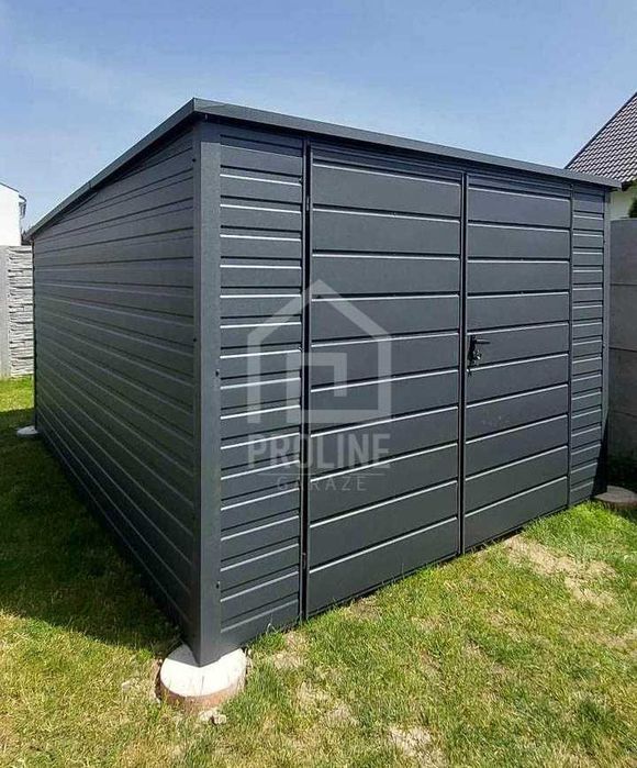 Schowek domek ogrodowy 3,5x4,5m brama - dach spad w tył  PLG149